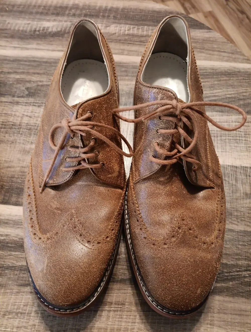 Cole Haan 5713141 Dress Wingtip Oxford Shoes Brown Tan Leather Men's Size 10.5W